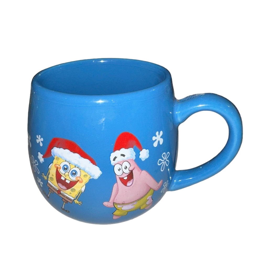 Viacom Patrick SpongeBob SquarePants Christmas Rounded‎ Coffee Mug Cup Blue 2018